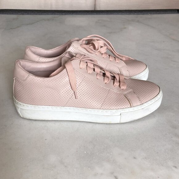 Greats Brooklyn pink & white leather sneakers, italian leather, pink laces - Picture 3 of 10